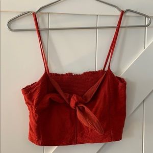 Linen tie top